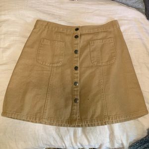 High waisted button up skirt